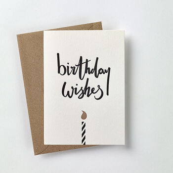 'Birthday Wishes' Letterpress Card, 2 of 3