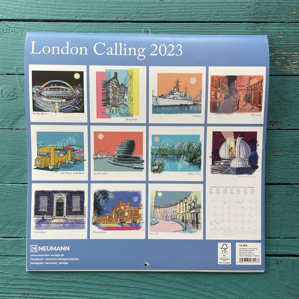 London Locations 2023 Illustrated Calendar By Rocket 68 ...
