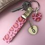 Personalised Pink Leopard Pink Glitter Stick Keyring, thumbnail 2 of 3