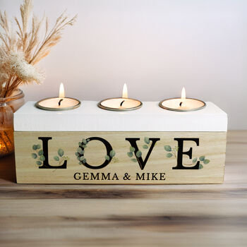 Personalised Botanical Tea Light Storage Box, 2 of 5