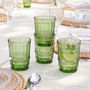 Aurielle Embossed Green Tumbler Glass Collection, thumbnail 1 of 4