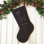 Wool Felt Christmas Stocking With Embroidered Reindeer, thumbnail 1 of 4