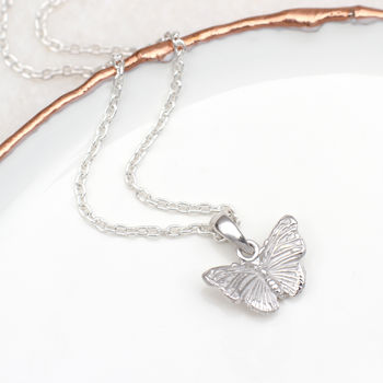 18ct Gold Plated Or Silver Tiny Butterfly Necklace, 3 of 7