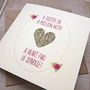 'Sister In A Million' Gold Glitter Heart Birthday Card, thumbnail 2 of 5