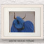 Highland Cow In Blue Art Print Framed Or Unframed, thumbnail 4 of 6