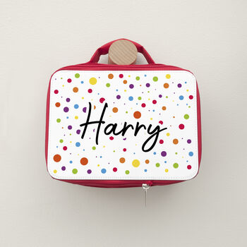 Personalised Kids Fun Polka Dot Insulated Lunch Bag, 7 of 12