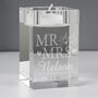 Personalised Mr And Mrs Wedding Tea Light Holder, thumbnail 1 of 6