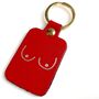 Red Leather Boob Keyring, thumbnail 2 of 3