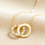 Personalised Interlocking Pearl Crystal Hoops Necklace, thumbnail 4 of 6