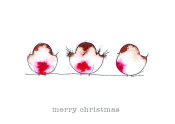 Three Little Robins Christmas Card, 3 of 4