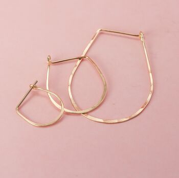 Teardrop Hoop Earrings In 14k Gold Fill, 2 of 9
