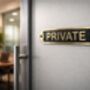 Brass Private Door Sign Plaque With Black Finish, thumbnail 2 of 9
