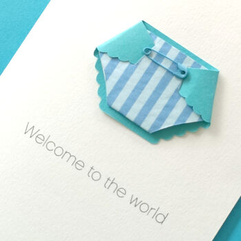 New Baby Boy Or Girl Stripe Nappy Card, 8 of 12