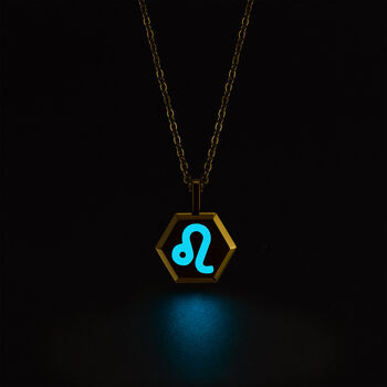 Leo Zodiac Glowing Pendant Necklace With Uv Keyring Torch, 6 of 12