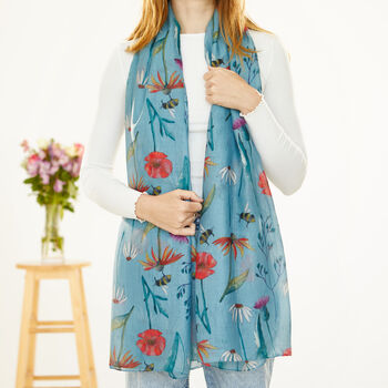 Meadow Flower Print Scarf, 2 of 8