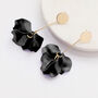 Black Rose Petal Long Drop Earrings, thumbnail 1 of 3
