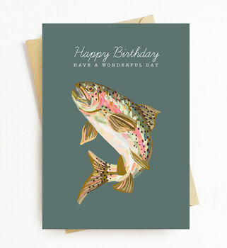 Rainbow Trout Birthday Card By Sirocco Design | notonthehighstreet.com