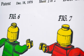 Framed Lego Man Sheet Two Patent Art Print, 3 of 6