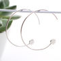 Contemporary Sterling Silver Pull Through Hoop Earrings, thumbnail 2 of 6
