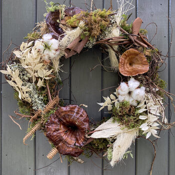 Dried Forest Wreath With Mushrooms And Moss, 4 of 6
