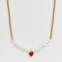 Gold Love Heart Pearl Necklace, thumbnail 3 of 8