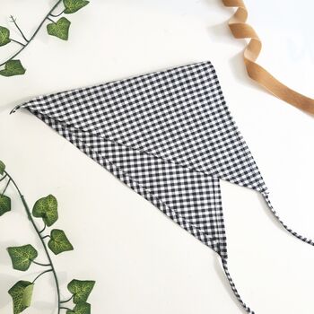 Cotton Gingham Hair Scarf, Triangle Head Scarf, 2 of 6