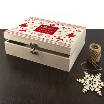 Personalised Festive Scandi Print Christmas Eve Box, 6 of 6