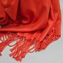 Super Soft Plain Pashmina Style Scarf In Bright Orange, thumbnail 3 of 4