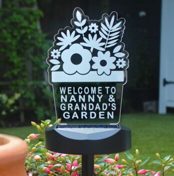 Personalised Plant Pot Design Outdoor Solar Light, 8 of 8