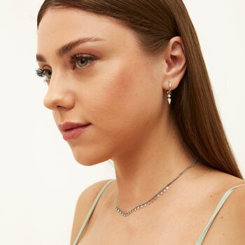 Star Sterling Silver Station And Saturn Necklace Set, 6 of 8