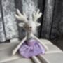 Christmas Linen Ballerina Reindeer Soft Toy, thumbnail 8 of 9