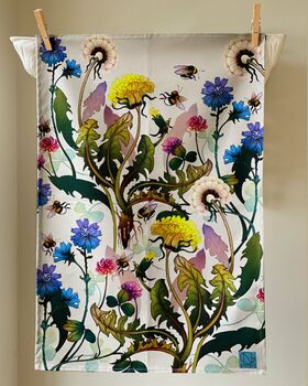 Wildflower And Bee 100% Cotton Tea Towel, 3 of 6