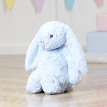 Personalised Pale Blue Bashful Bunny Soft Toy, 4 of 8