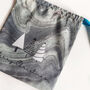 Silver Marble / Glitter Print Christmas Reusable Pouch, thumbnail 3 of 7