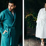 Navy Linen Robe For Men, thumbnail 9 of 12