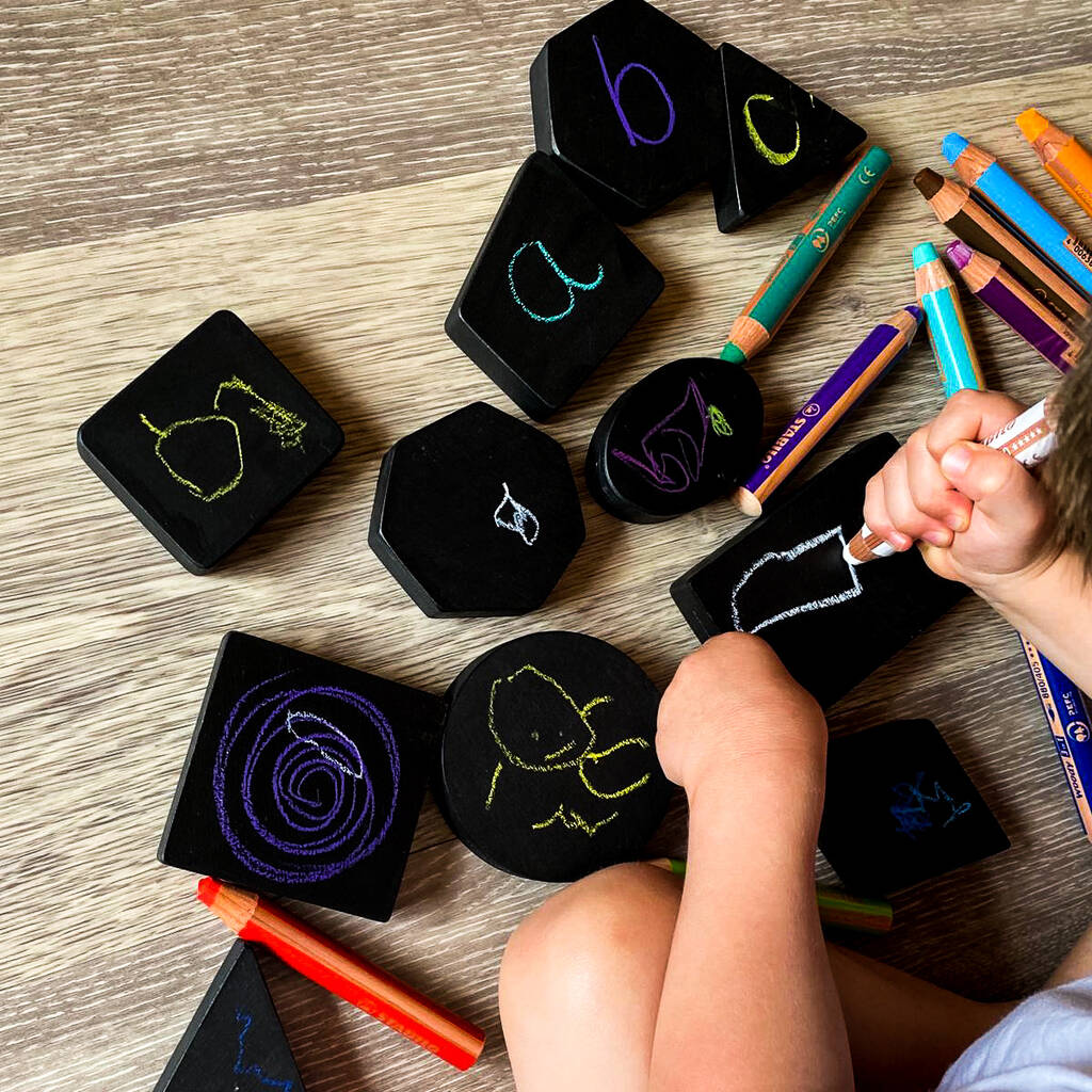 Image of Handcrafted Wooden Chalking Shapes