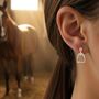 Personalised Sterling Silver And Rose Gold Stirrup Earrings, thumbnail 9 of 9