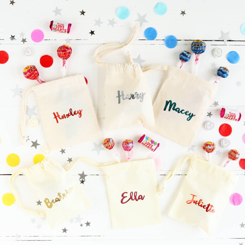 Foil Print Personalised Party Favour Bags By Postbox Party ...