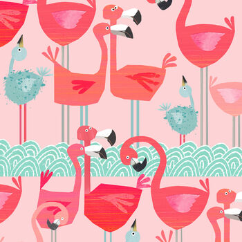 Flamingos Gift Wrap Two Sheets, 3 of 5