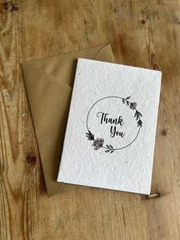 Handmade Plantable Wildflower Seeded Thank You Cards, 11 of 12