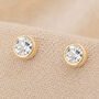 Gold Plated Sterling Silver April Cubic Zirconia Birthstone Stud Earrings, thumbnail 1 of 5