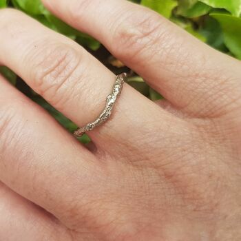 Shaped Twig Wedding Ring, Solid Gold Organic Ring, 8 of 9