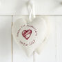 Personalised Cotton 2nd Wedding Anniversary Heart Gift, thumbnail 1 of 10