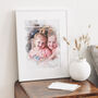 Family Photo Hand Painted Watercolour Style Art Print, thumbnail 1 of 10