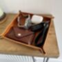 Personalised Tan Leather Accessories Valet Tray, thumbnail 1 of 12