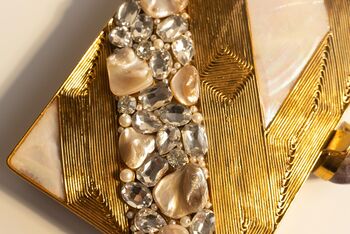 Mayra Gold Mother Of Pearl Clutch, 5 of 6