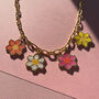 Hand Beaded Daisy Chain Flower Necklace, thumbnail 6 of 10