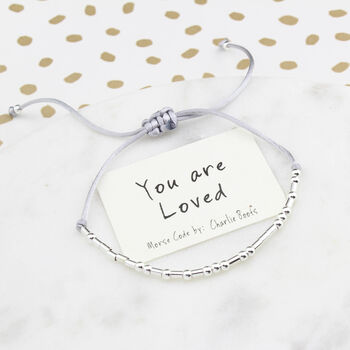 You Are Loved Morse Code Bracelet, 6 of 9