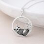 Personalised Sterling Silver Panda Necklace With Bamboo, thumbnail 1 of 8