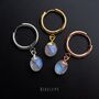 Moonstone June Birthstone Hoop Earrings, thumbnail 4 of 10